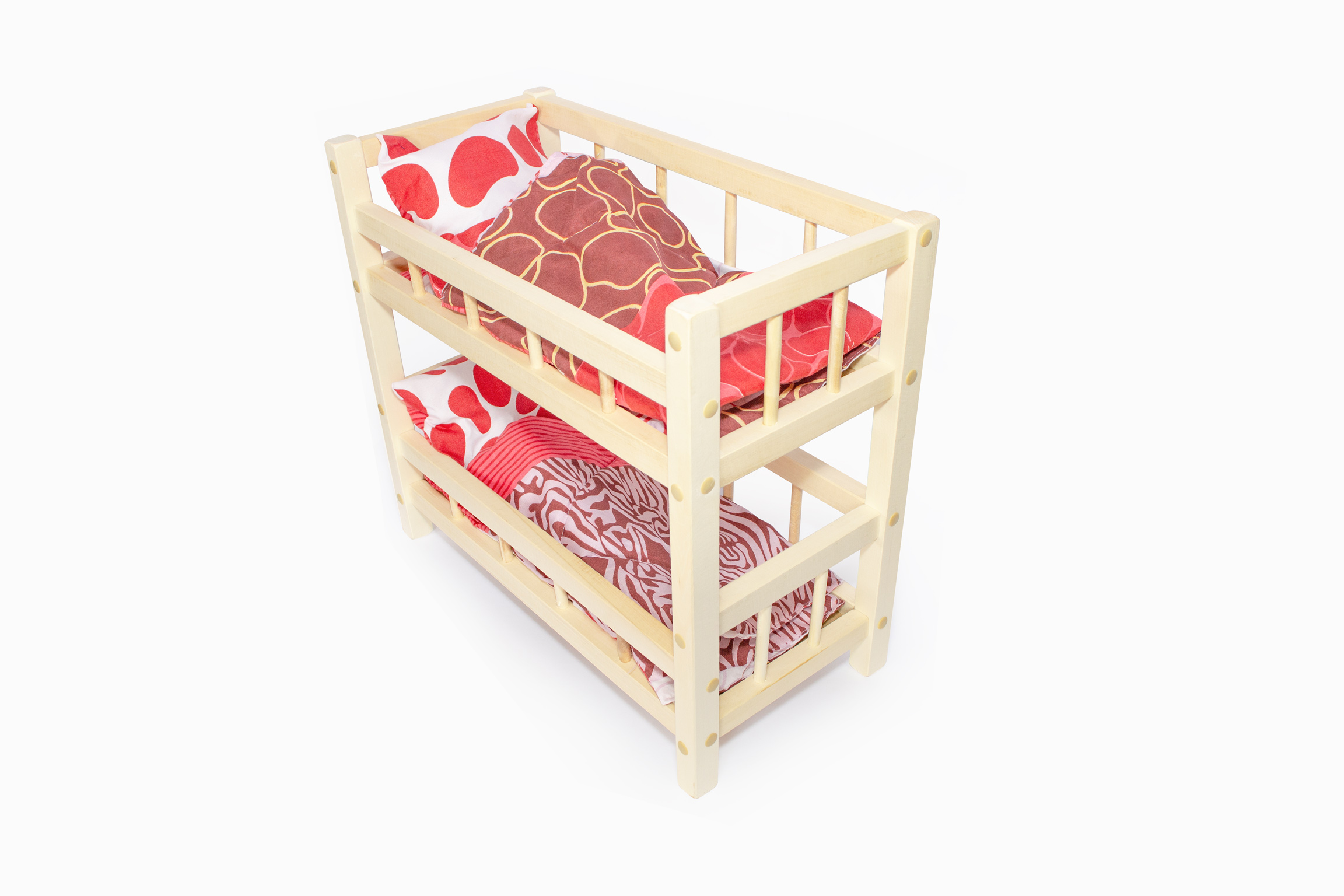 Деревянная двухъярусная кроватка для кукол Светло-бежевый (33-SAN002)