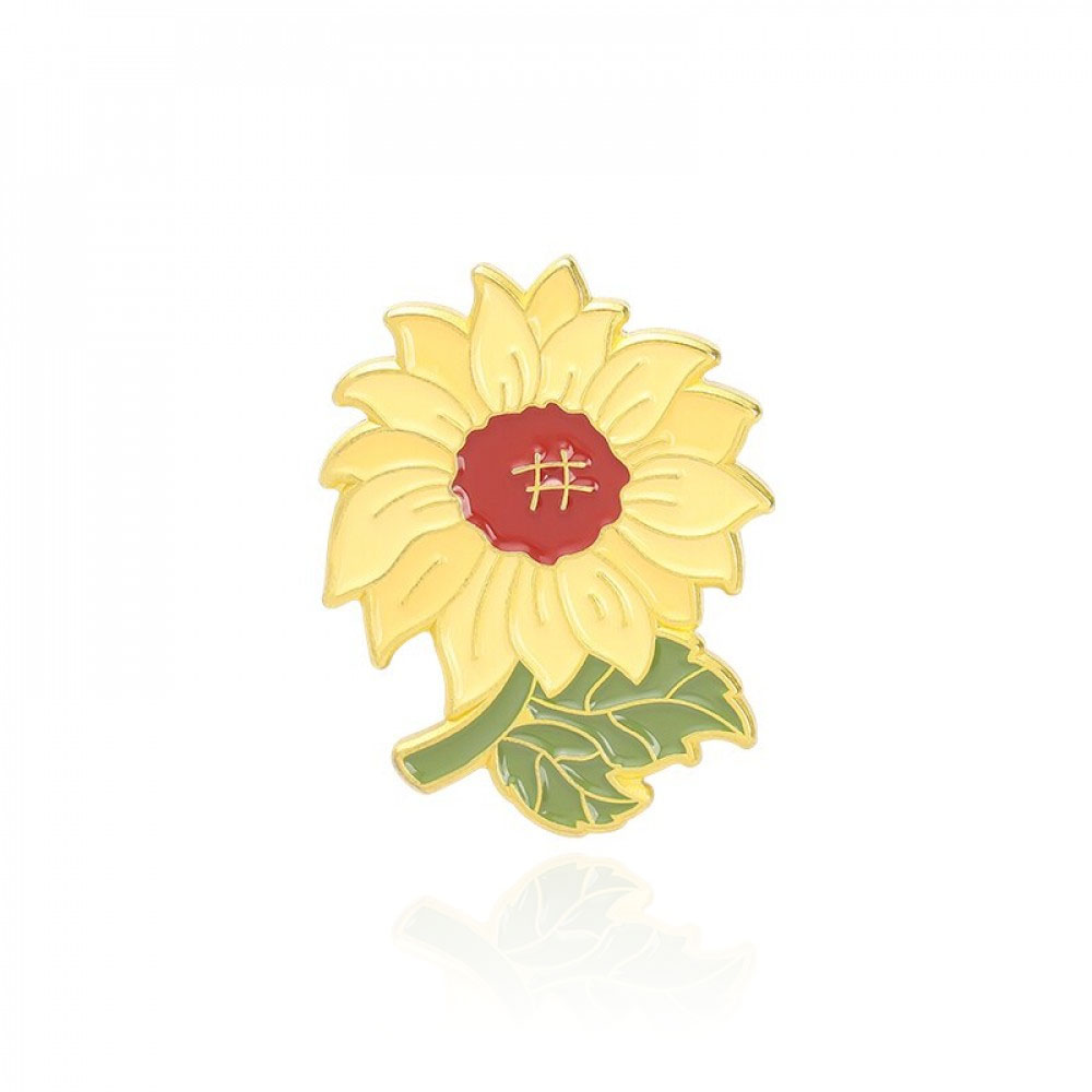 Брошь-значок BROCHE Цветок Подсолнуха жёлтая BRGV112509