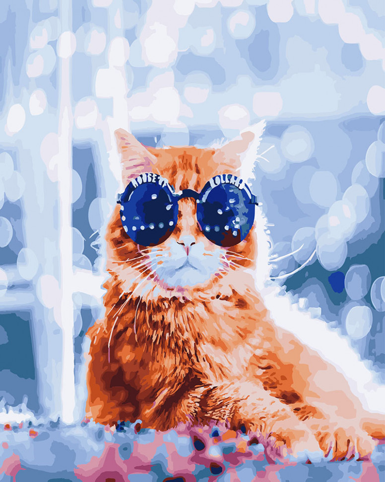 Картина за номерами BrushMe Стильний кіт у боке 40х50см GX26237