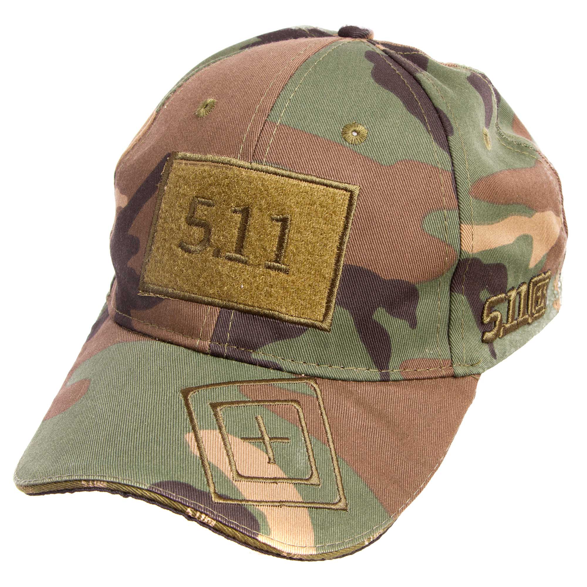 Бейсболка тактична з липучкою SP-Sport 5.11 Tactical TY-0363 Камуфляж Woodland