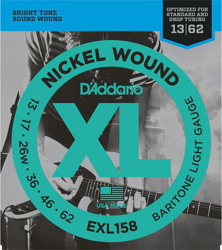 Струни для електрогітари D'Addario EXL158 Nickel Wound Baritone Light Electric Strings 13/62