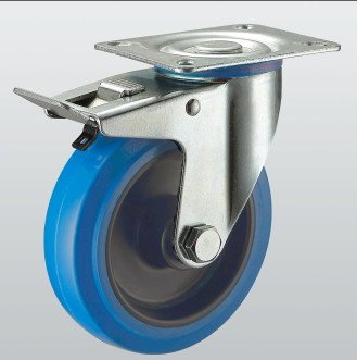 Колесо поворотное SNB с крепежной панелью и тормозом Синий (334125)
