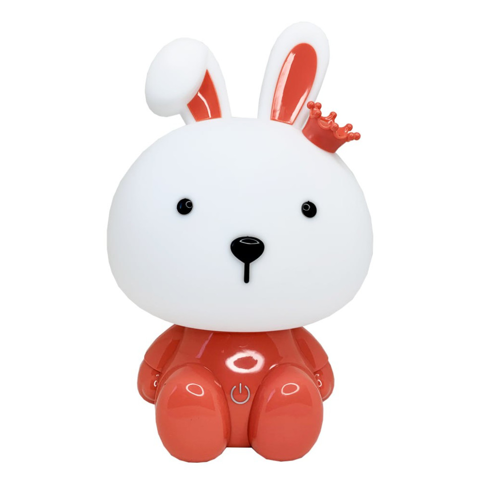Ночник детский "Зайка с короной" Mega Zayka MGZ-1405(Coral) сетевой питание от USB