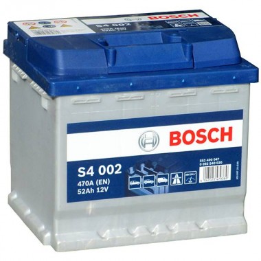 Автомобильный аккумулятор Bosch 0092S40020 S4  SILVER   52 А*ч  -/+   470A