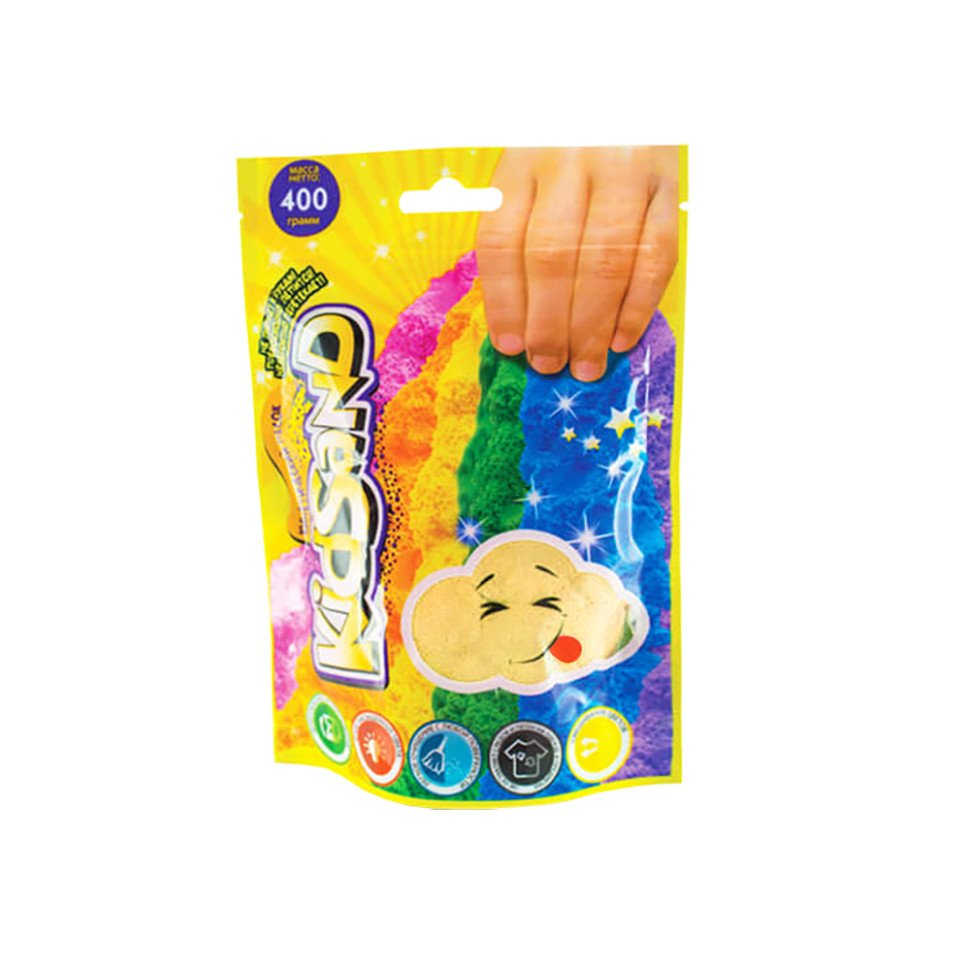 Кинетический песок "KidSand" Danko Toys KS-03-03 пакет 400 гр Желтый