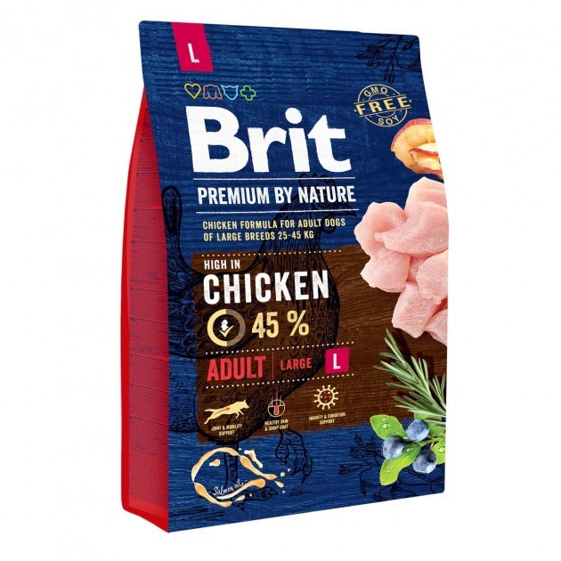 Brit (Чехия) Сухой корм Brit Premium Adult L 3 kg (для взрослых собак крупных пород)