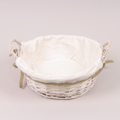 Кошик із лози кругла Білий (US00468)