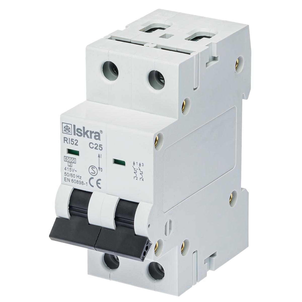 Модульний автоматичний вимикач ISKRA RI52C25A 2P 25 A C 6 kА DIN IP20 (786091122000)