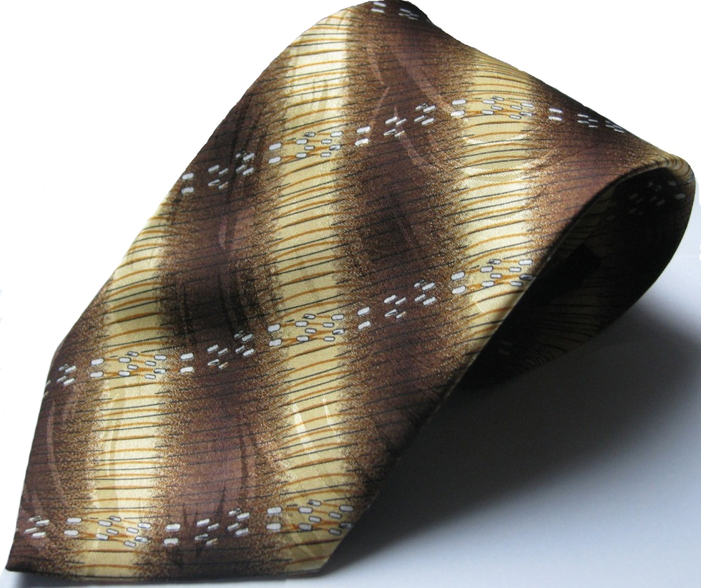 Мужской коричнево-бежевый шелковый галстук стандартный Schönau - 135