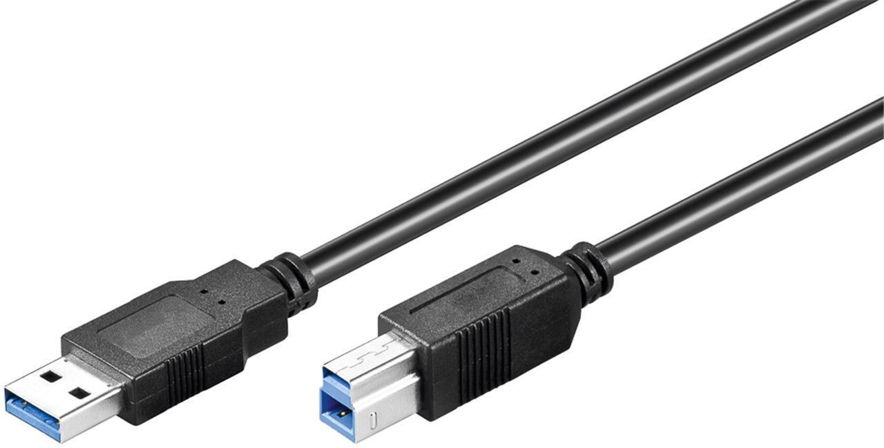 Кабель принтера Goobay USB3.0 A-B M/M  3.0m 2xShielded AWG28 Cu UL-Certif. чорний (75.09.5654)