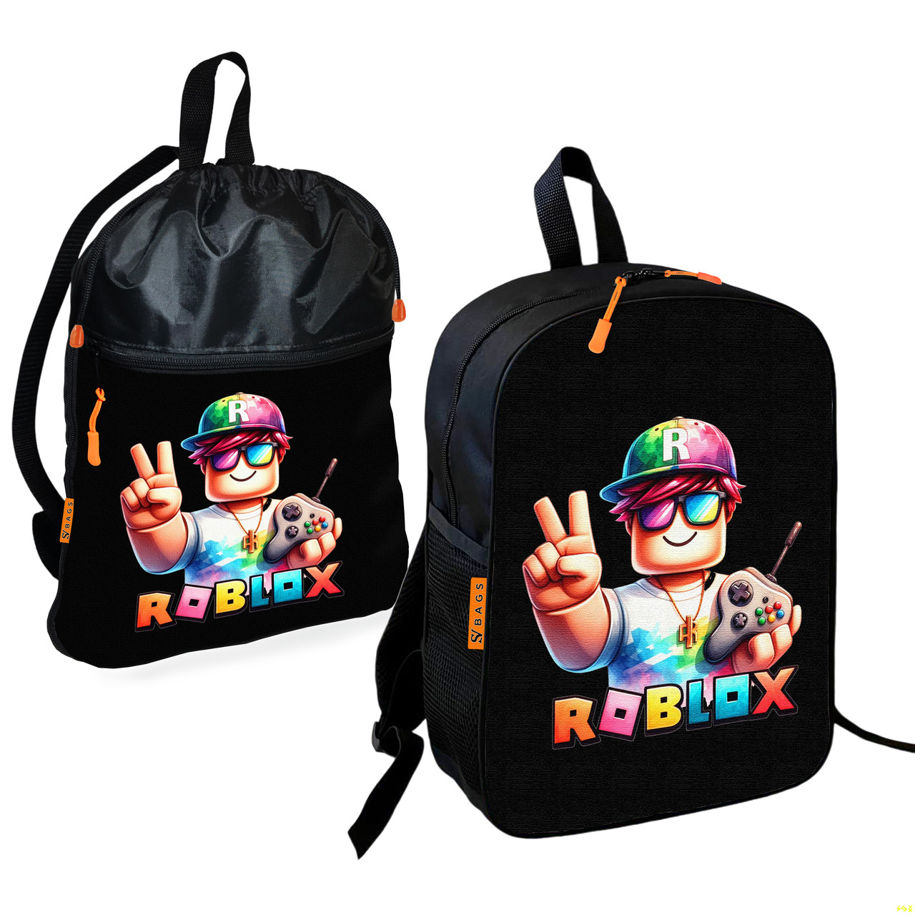 Дитячий шкільний рюкзак із сумкою для взуття Roblox, 2 шт (36×27 см)