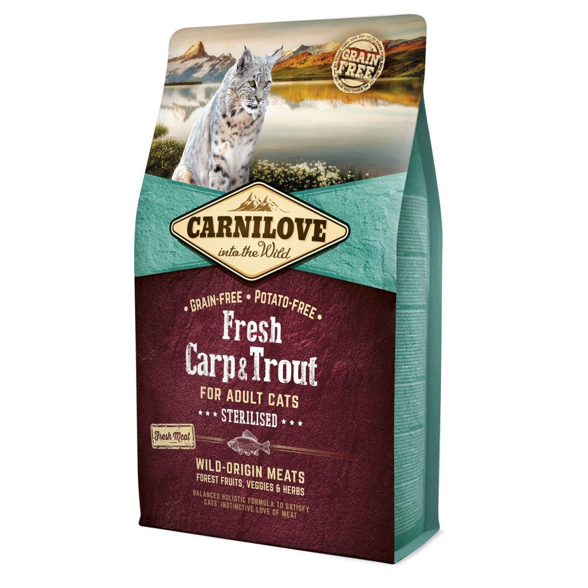 Корм для кошек стерилизованных Carnilove Fresh Carp Trout 2 кг с карпом и форелью
