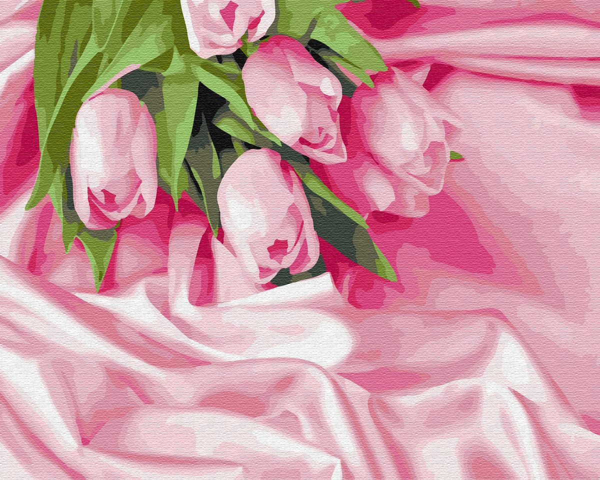 Картина за номерами BrushMe "Тюльпани у шовку" 40х50см GX34760