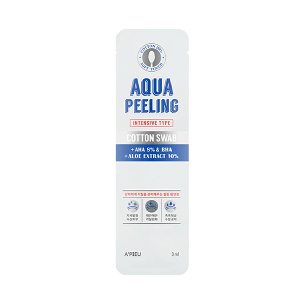 Палочка-пилинг для лица A'pieu Aqua Peeling Cotton Swab c AHA и BHA-кислотами (Intensive) 3 мл (8806185759571)