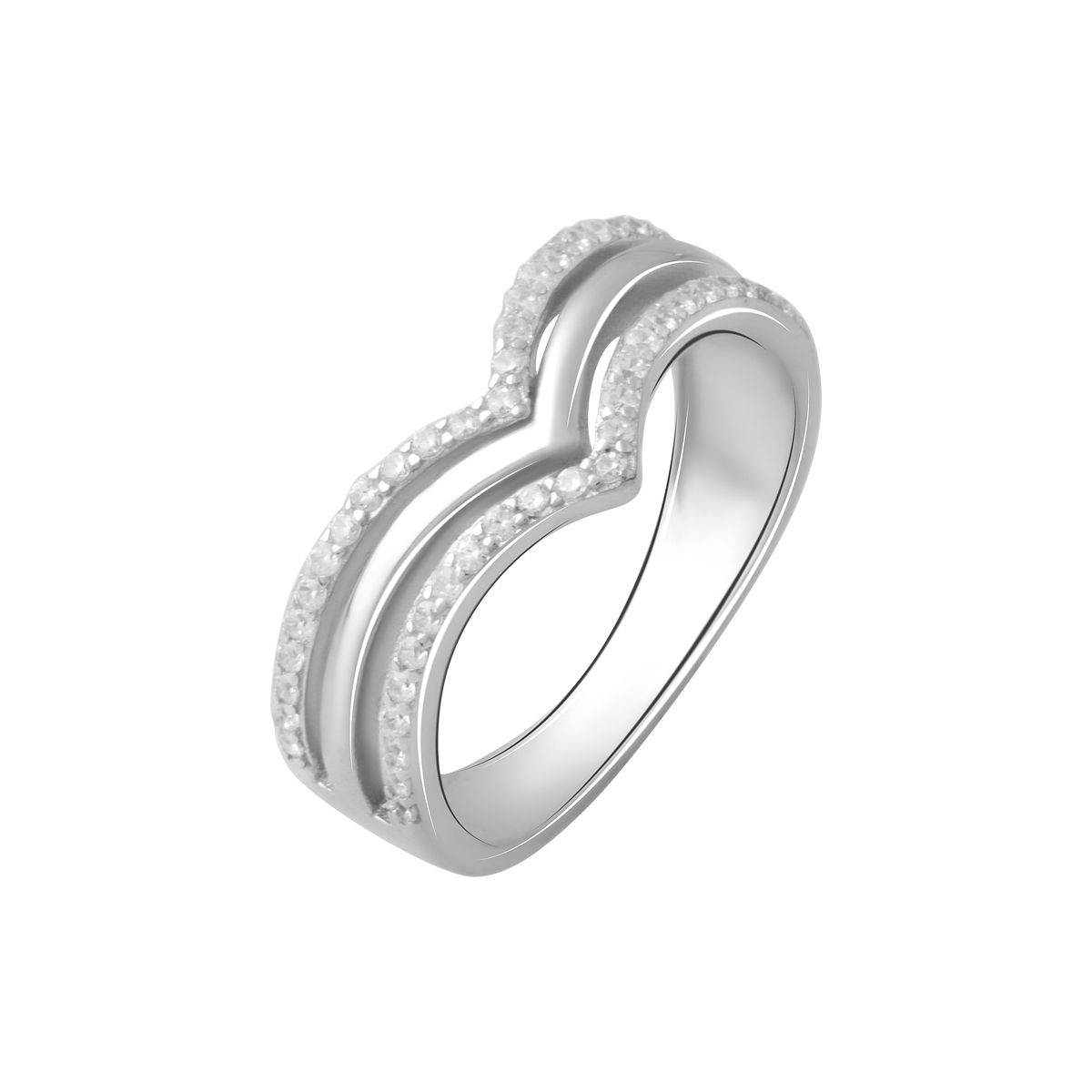 Серебряное кольцо SilverBreeze с фианитами (2082118) 16.5 размер