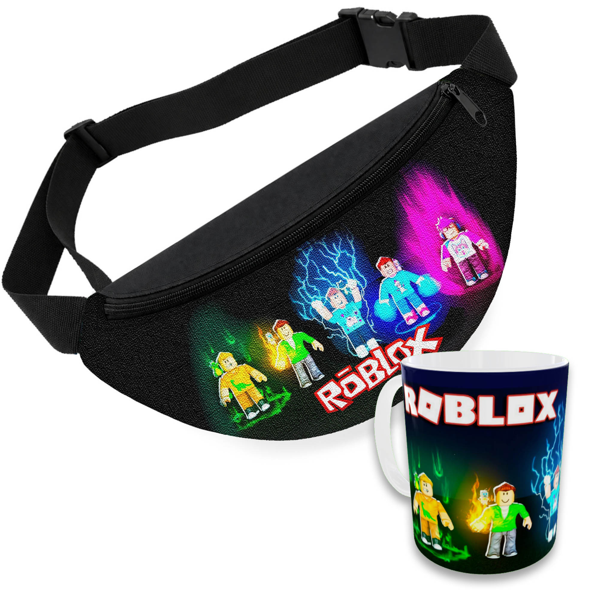 Дитячий набір: сумка-бананка та гуртка Roblox, 32х15 см, 330 мл, різнокольоровий