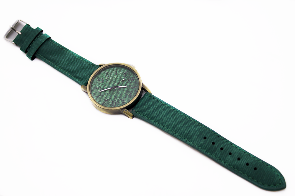 Наручний годинник джинсовий 2Life Зелений (n-445)