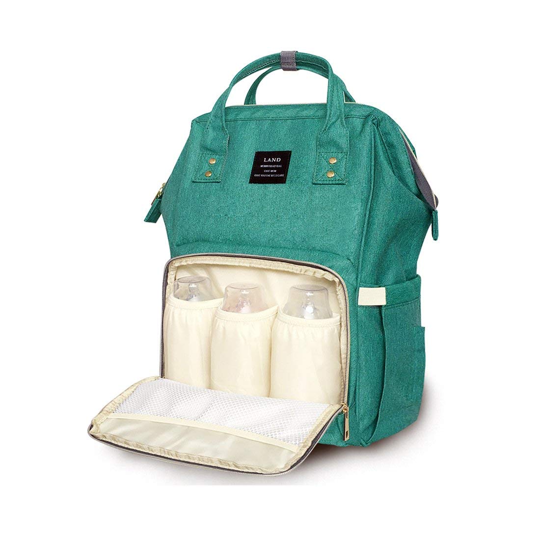 Рюкзак для мамы LEQUEEN с термокарманом и органайзером (RDM DARK GREEN)