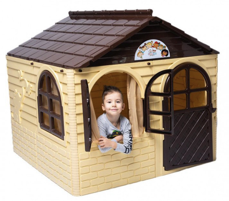 Дитячий ігровий пластиковий будиночок із шторками Doloni 02550/2 129*129*120см