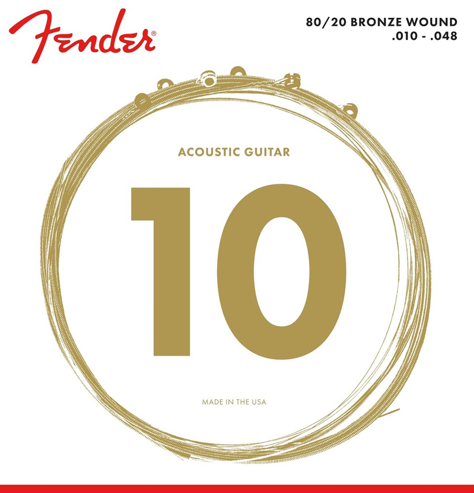 Струны для акустической гитары Fender 70XL 80/20 Bronze Acoustic Guitar Strings 10/48