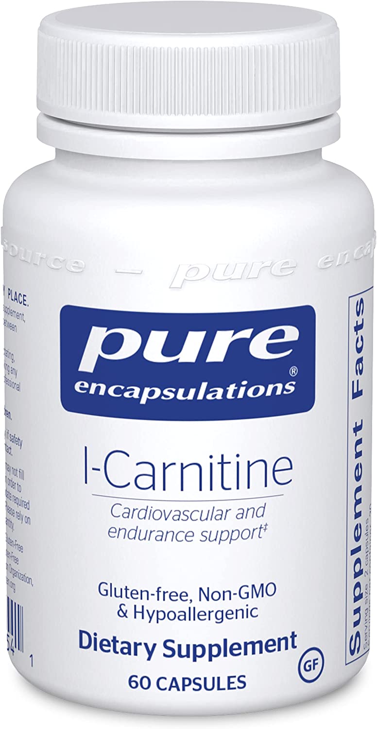 L-карнитин l-Carnitine Pure Encapsulations для сердечно-сосудистой системы и поддержки выносливости 60 капсул
