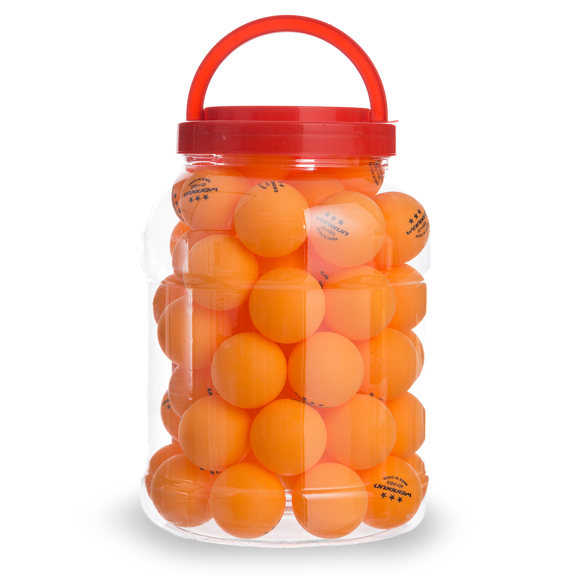 Набор мячей для настольного тенниса 60 штук в пластиковой банке WEINIXUN W92 (d-40мм, оранжевый) (PT0595)