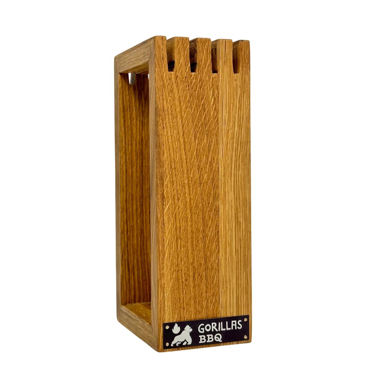Підставка для ножів Gorillas BBQ Рамка, дерев'яна (дуб), 24.5x8.3x12.5 см, коричнева