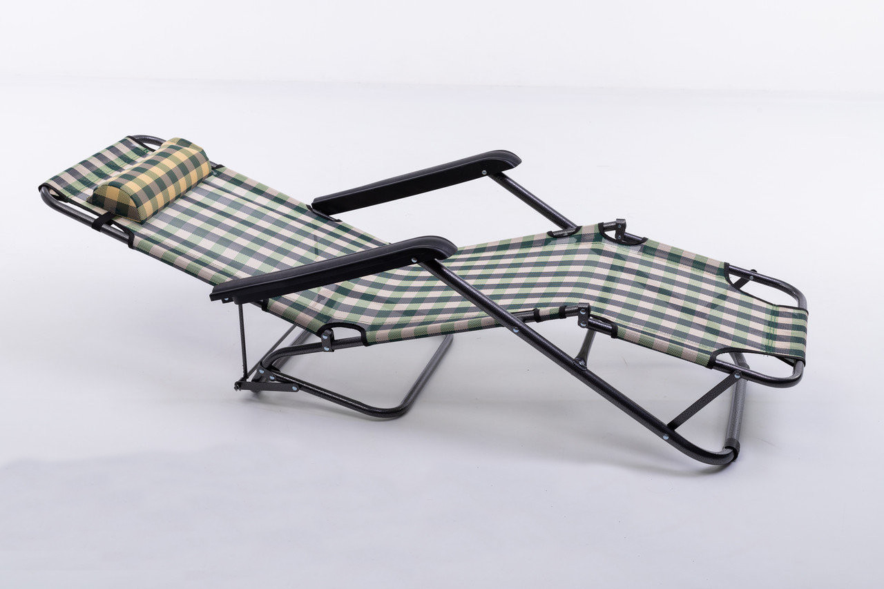 Крісло лежак Stenson MH-3913 153*60*80 см Бежево-зелений