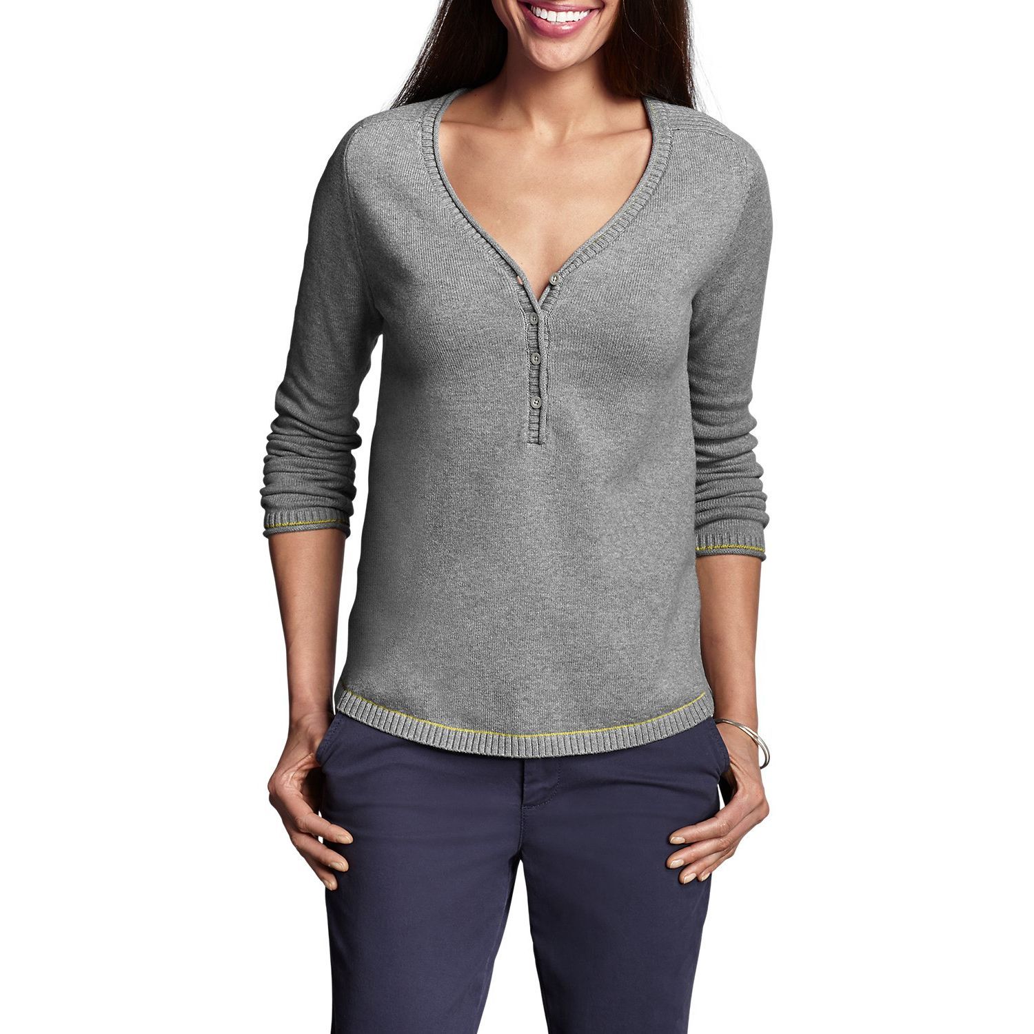 Пуловер Eddie Bauer Womens Sweatshirt Sweater Henley Solid HTR GRAY
XS Сірий (9806HGY)