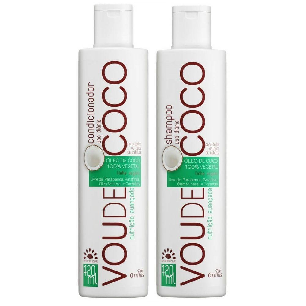 Набор для восстановления волос Griffus Kit Shampoo + Condicionador Vou De Coco Griffus 420+420 ml (42899)