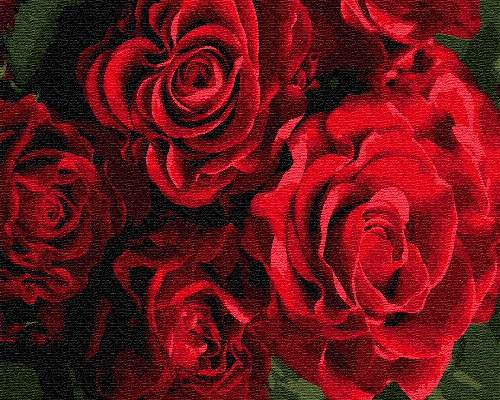 Картина по номерам BrushMe "Бутоны красных роз" 40х50 GX24563