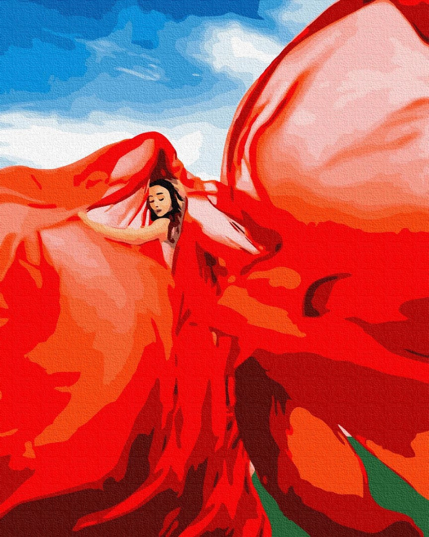 Картина за номерами BrushMe Жінка в червоному 40х50 см GX37565