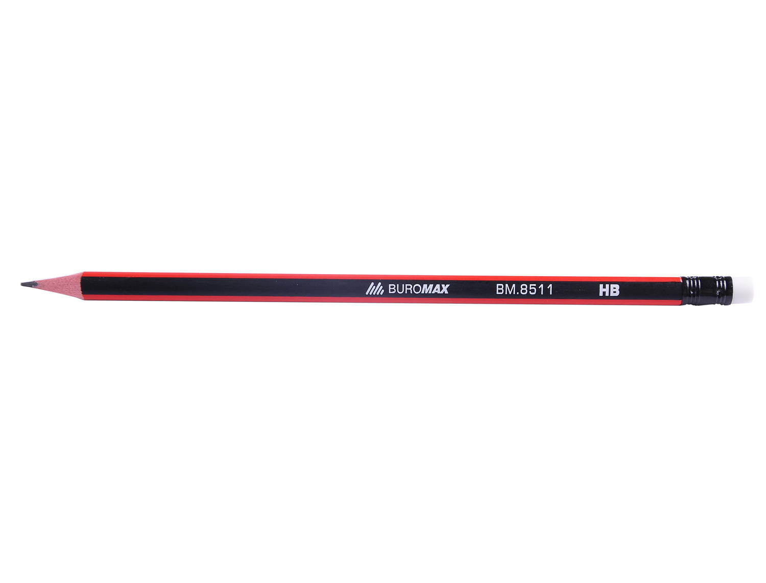 Олівець Buromax графітовий з гумкою в тубі (BM.8511-20)