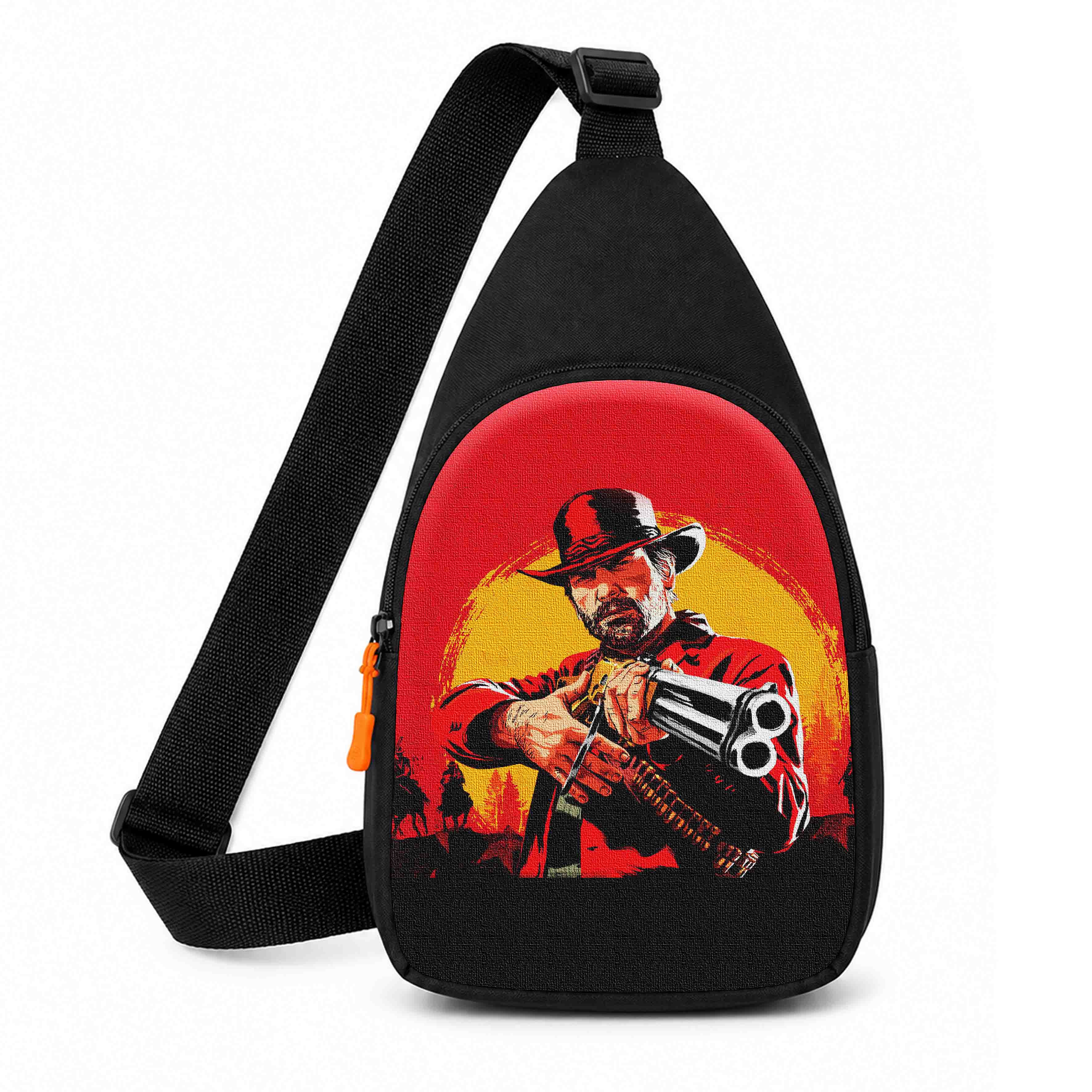 Дитяча сумка-слинг Red Dead Redemption, чорна, 29×17×5 см