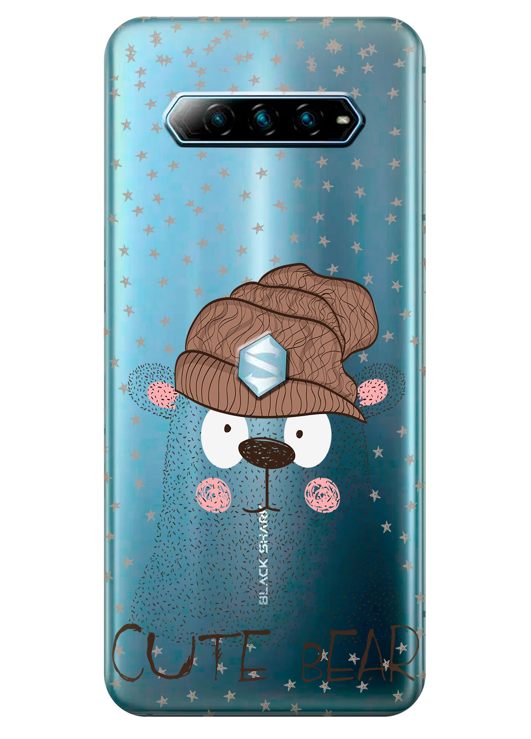 Прозрачный силиконовый чехол iSwag для Xiaomi Black Shark 4 с рисунком - Медведь (KS13484)