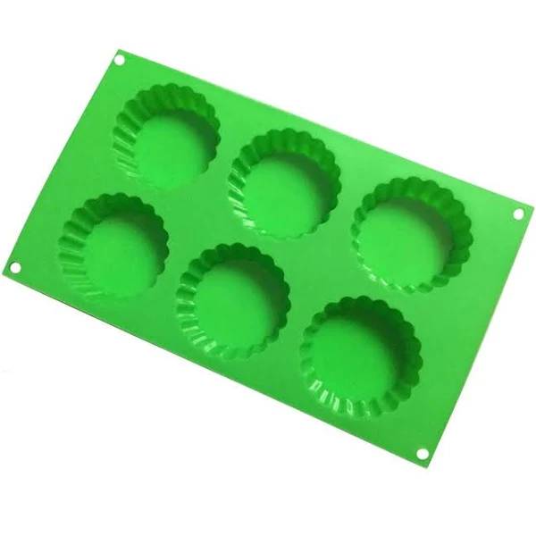 Силіконова форма Ytech для випікання кексів на 6 осередків Зелена 1132