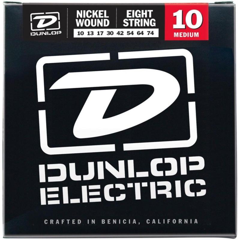 Струны для электрогитары Dunlop DEN1074 Medium Nickel Plated Steel Electric Guitar 8 Strings 10/74