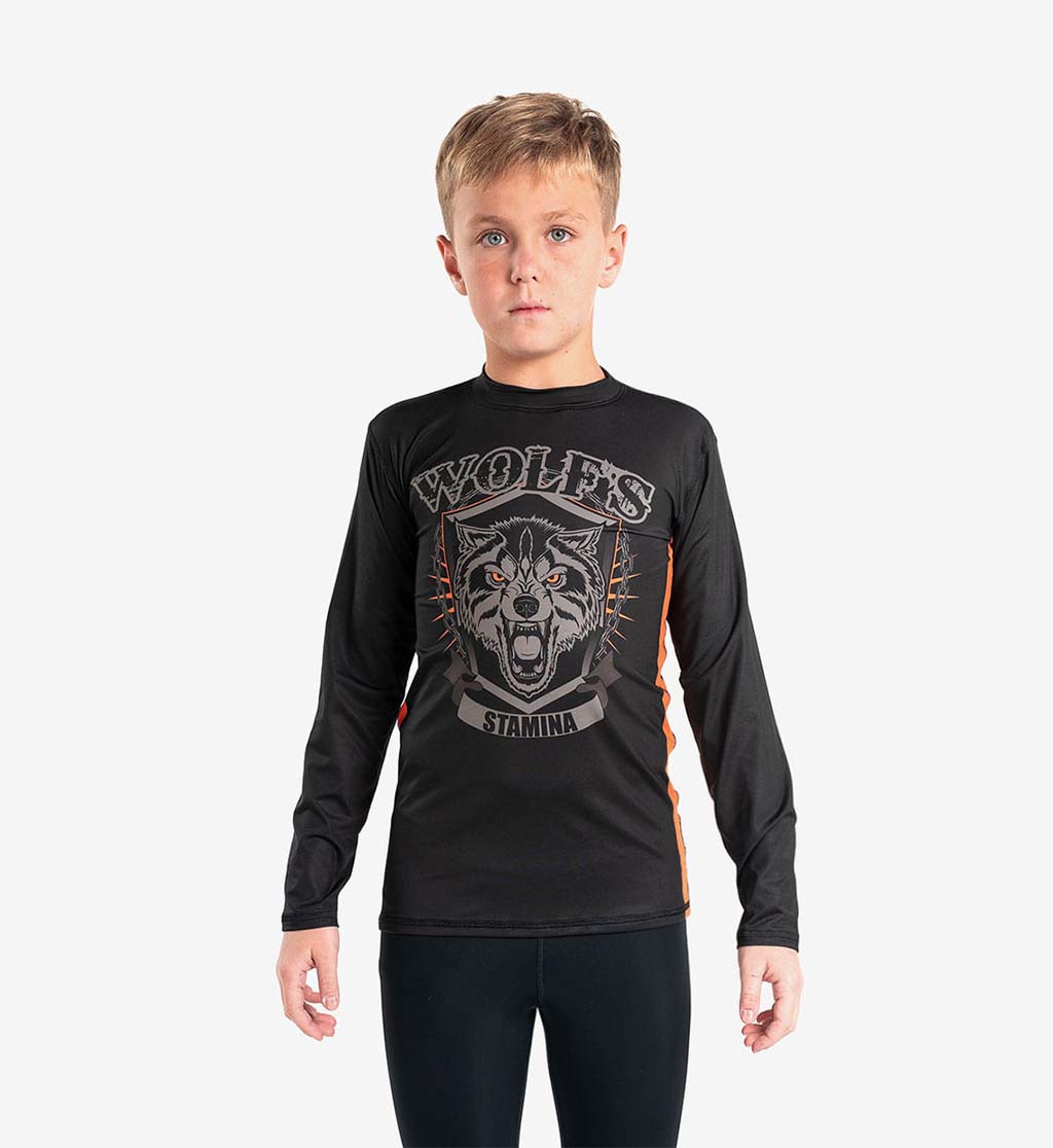 Рашгард Berserk Sport Wolfs Stamina kids Чорний 4XS