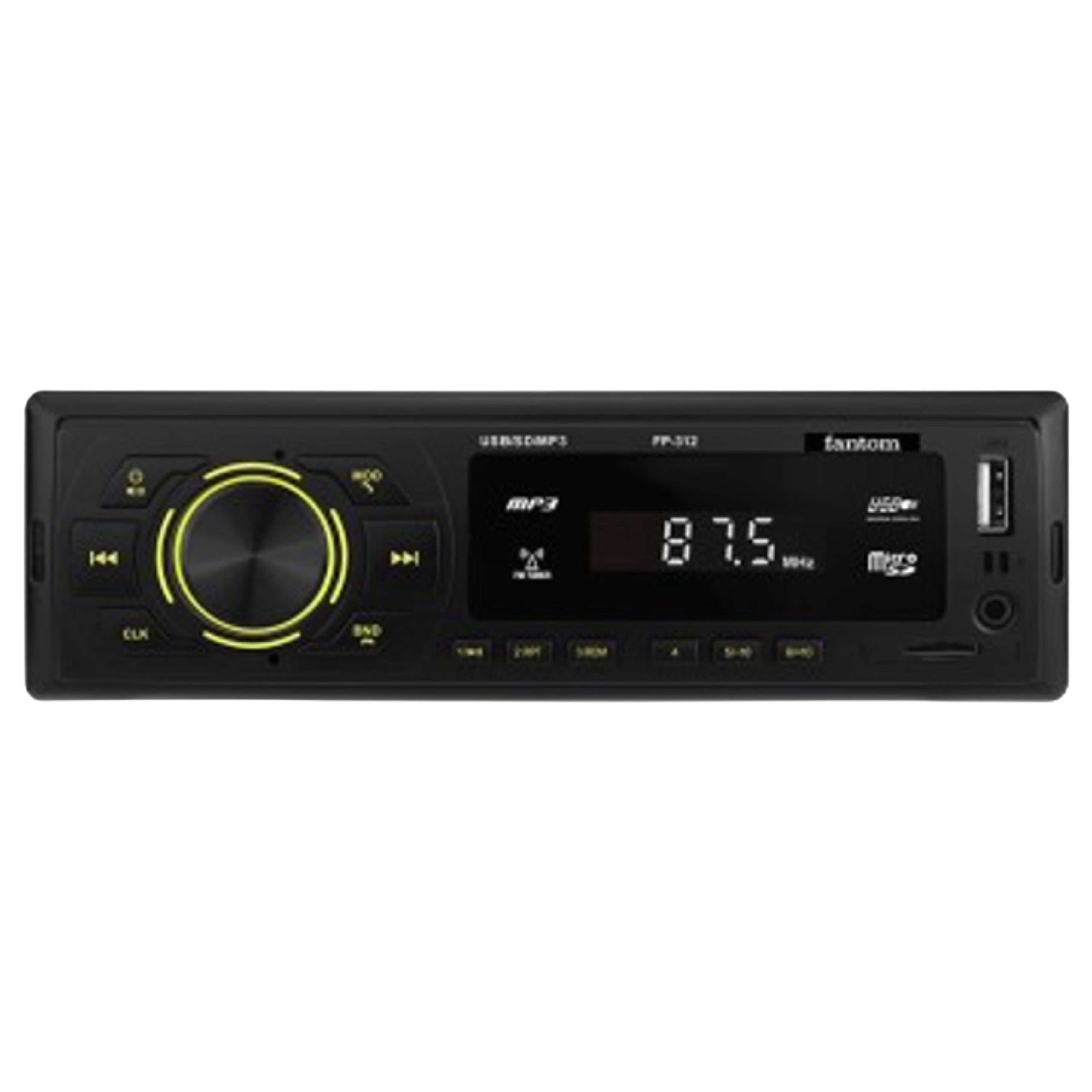 Автомагнитола Fantom Bluetooth MP3 4x40W Black Green (FP-312G)