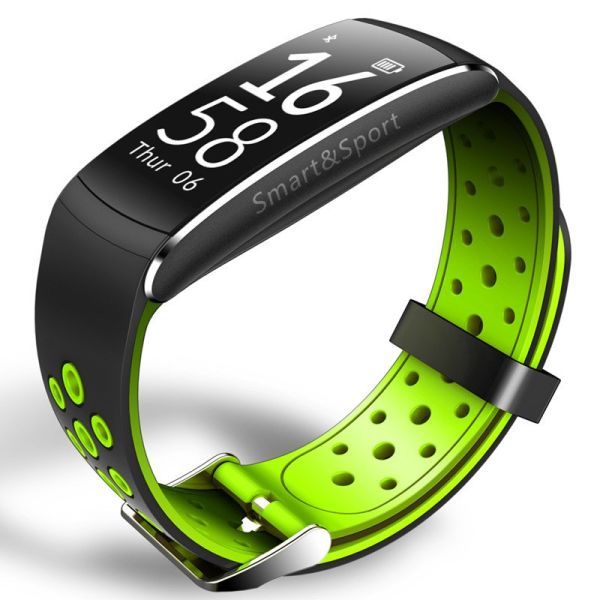 Фітнес браслет Smart Band SiMax Q8 Tonometr Чорний зелений (SBQ8GR)