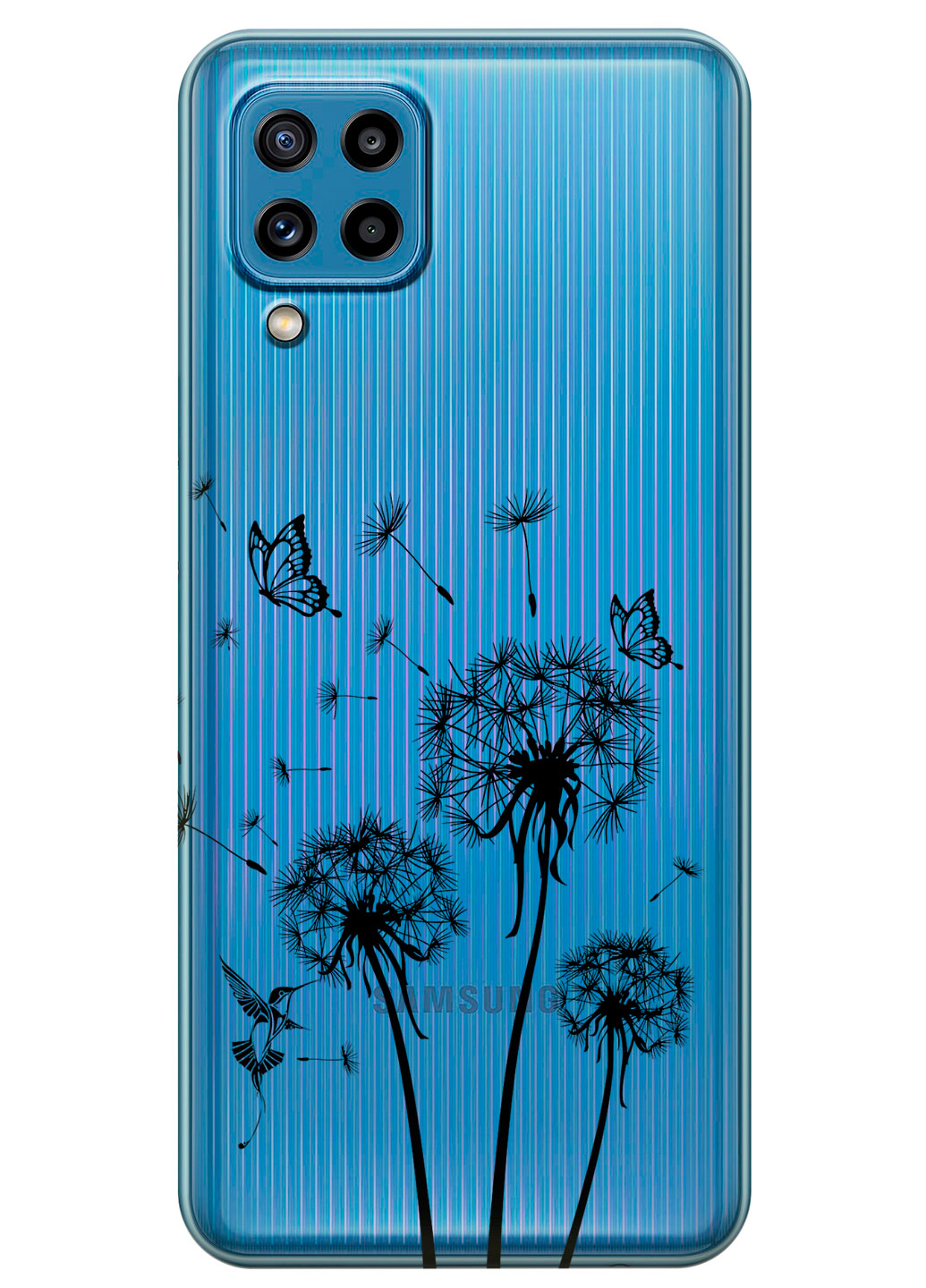 Прозрачный силиконовый чехол iSwag для Samsung Galaxy M32 с рисунком - Одуванчики (KS15271)