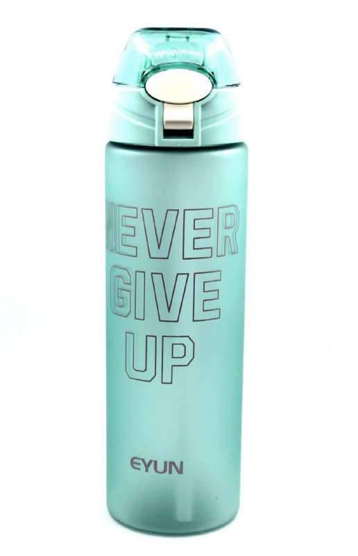 Пляшка для води Never give up 600 ml Бірюза (200768)