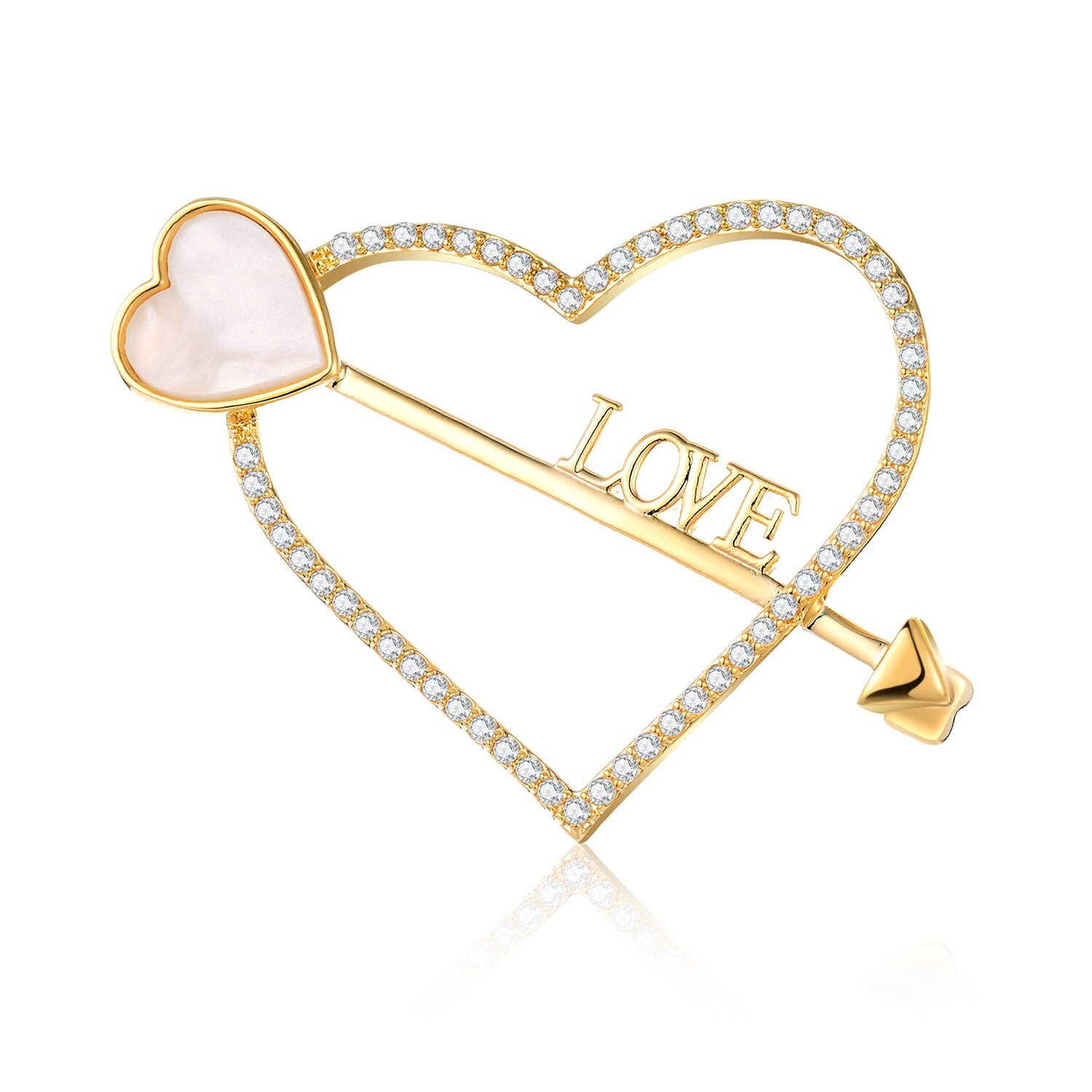 Брошь BROCHE Сердце золотистая BRBF111636