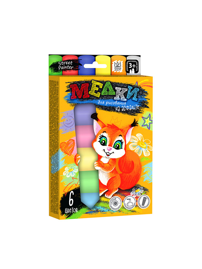 Мелки для рисования на асфальте Dankotoys 6 цветов (MEL-01-04)