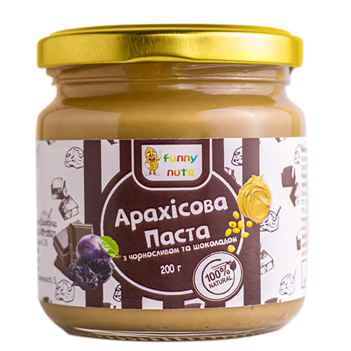 Арахисовая паста Funny Nuts с черносливом и шоколадом 200 г (1486674169)