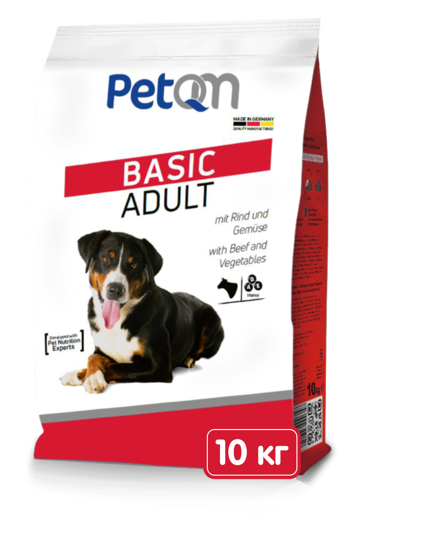 Корм PetQM Basic Adult 10 кг - з яловичиною та овочами для собак