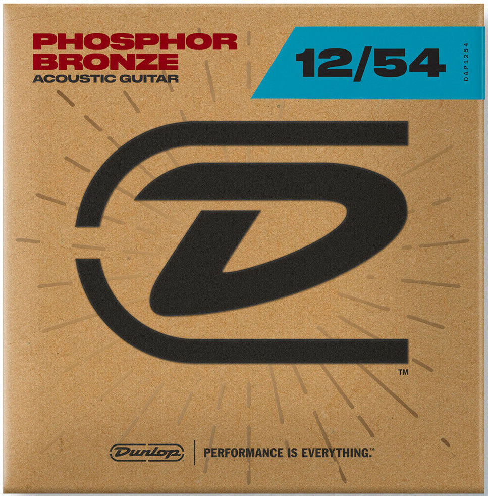 Струны для акустической гитары 6 шт Dunlop DAP1254 Acoustic Phosphor Bronze Light Guitar Strings 12/54