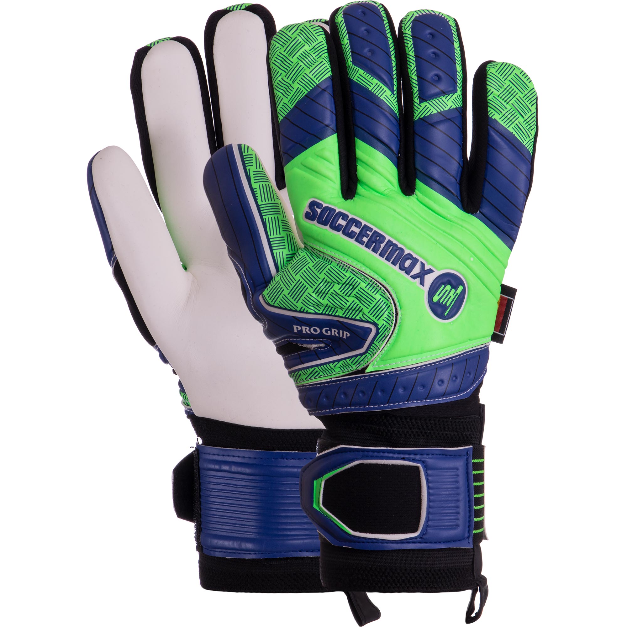 Перчатки вратарские SOCCERMAX GK-021 9 Синий-зеленый