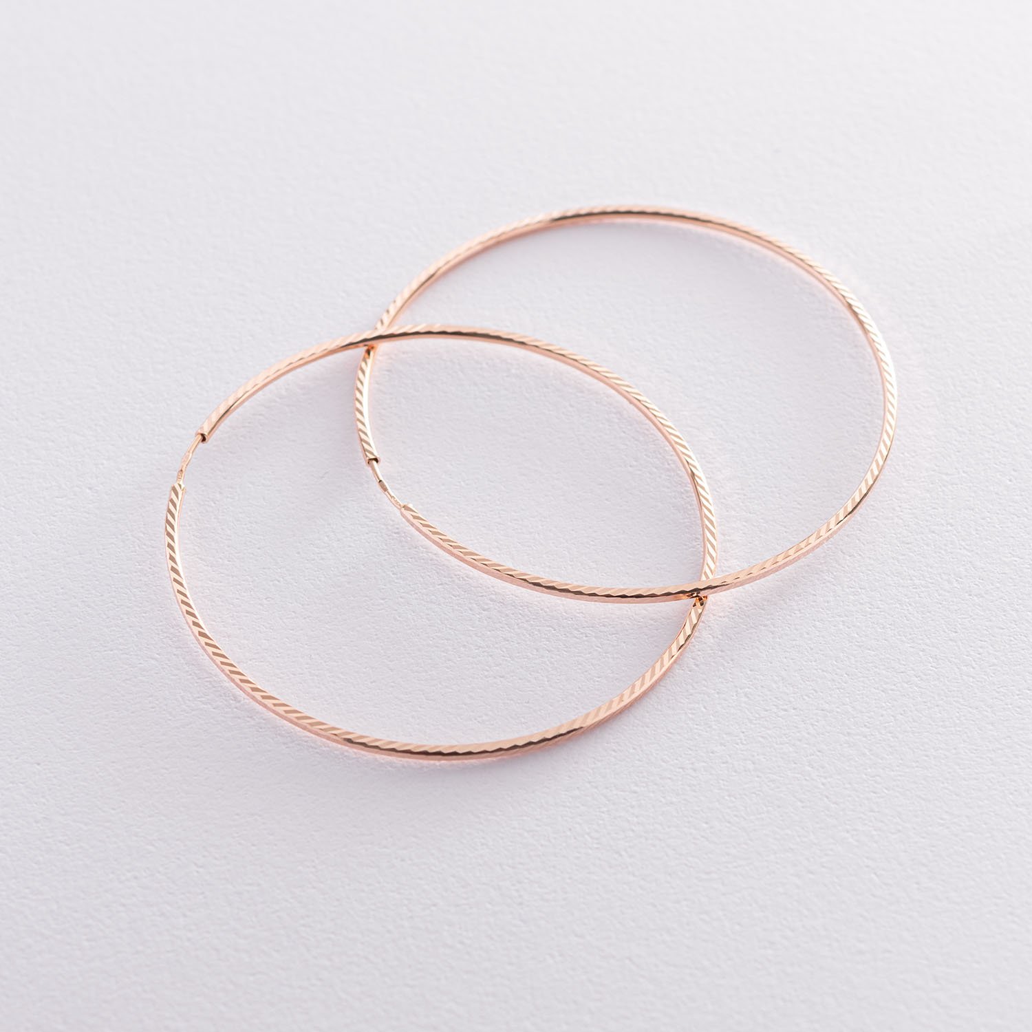 Серьги - кольца в красном золоте (6.3 см) с01882 Оникс