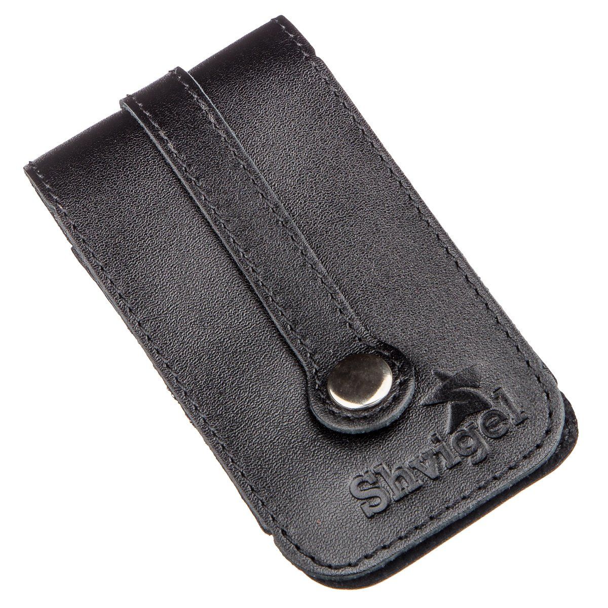 Компактна шкіряна ключниця з хлястиком SHVIGEL 13988 Чорна